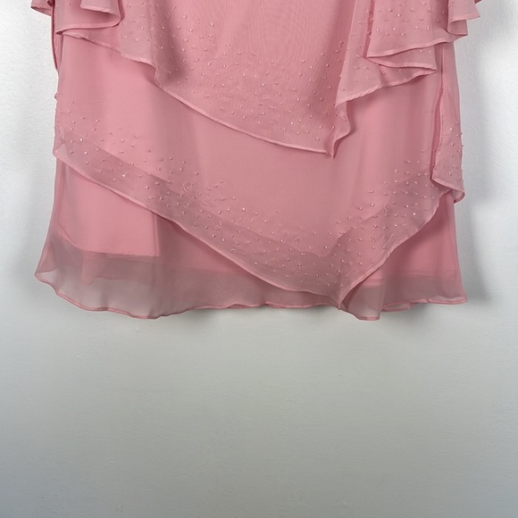 Alfred Angelo plus size 2 piece sheer lined beaded blush pink skirt set Size 20W - Picture 2 of 12